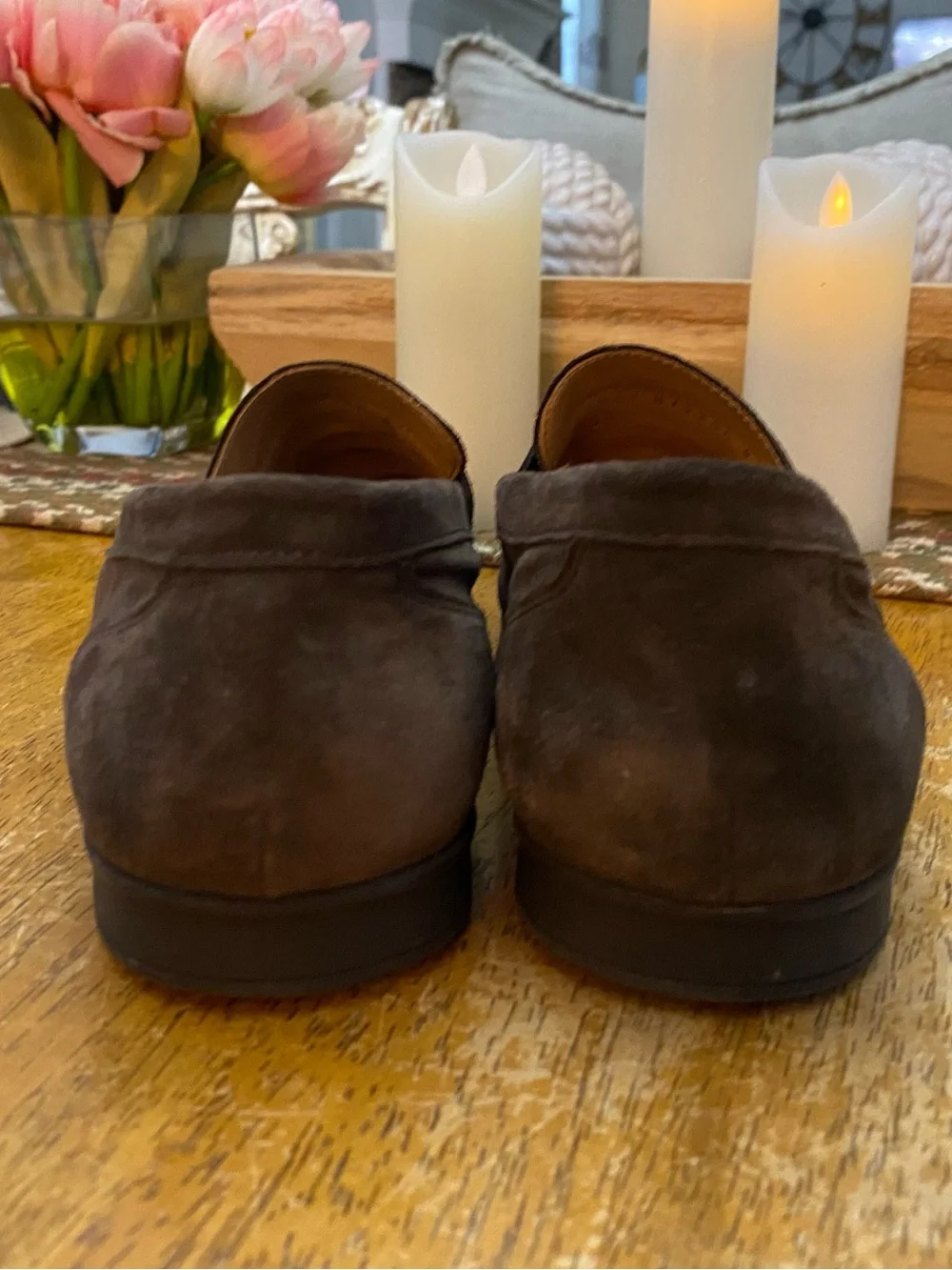 Geox Wilburg Suede Tassel Loafer in dark brown…size 41 or US Size 8.